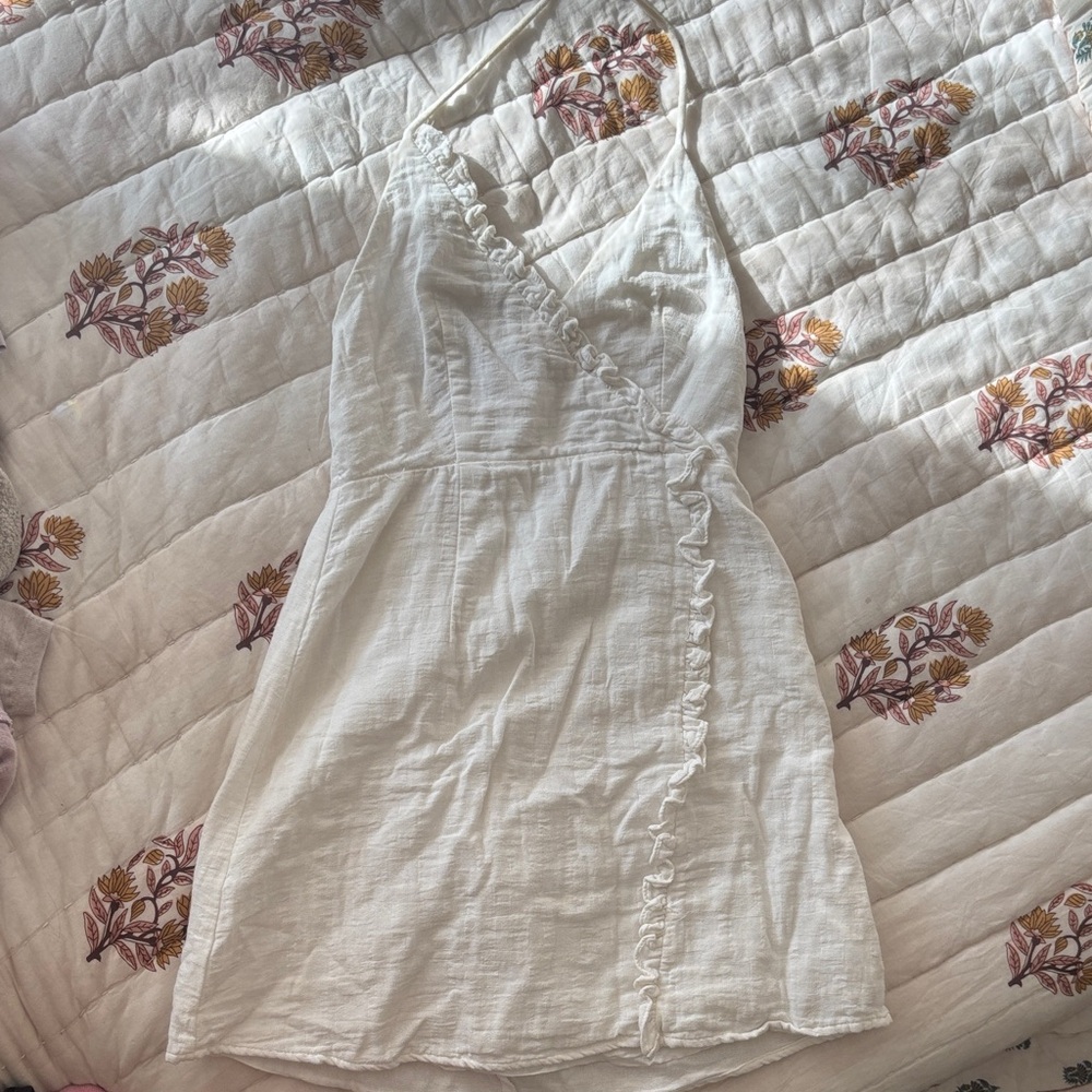 Princess Polly White Ruffle Mini Dress halter